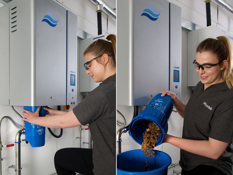 Patented scale management system on the Condair RS resistive steam humidifier Patented scale management system on the Condair RS resistive steam humidifier