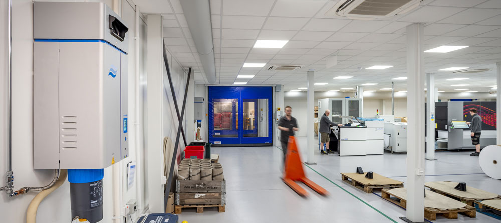 Each humidifier installed at Harrier is capable of delivering up to 8kg/h of steam from its integrated fan unit. Each humidifier installed at Harrier is capable of delivering up to 8kg/h of steam from its integrated fan unit.